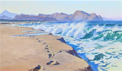 Footprints and High Tide 14 x 24