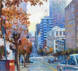 Foggy Morning Market St San Francisco 36X48