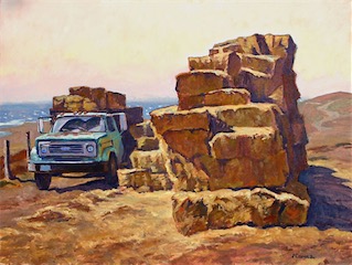 Truck Hay Bales, Point Reyes 18x24 sold
